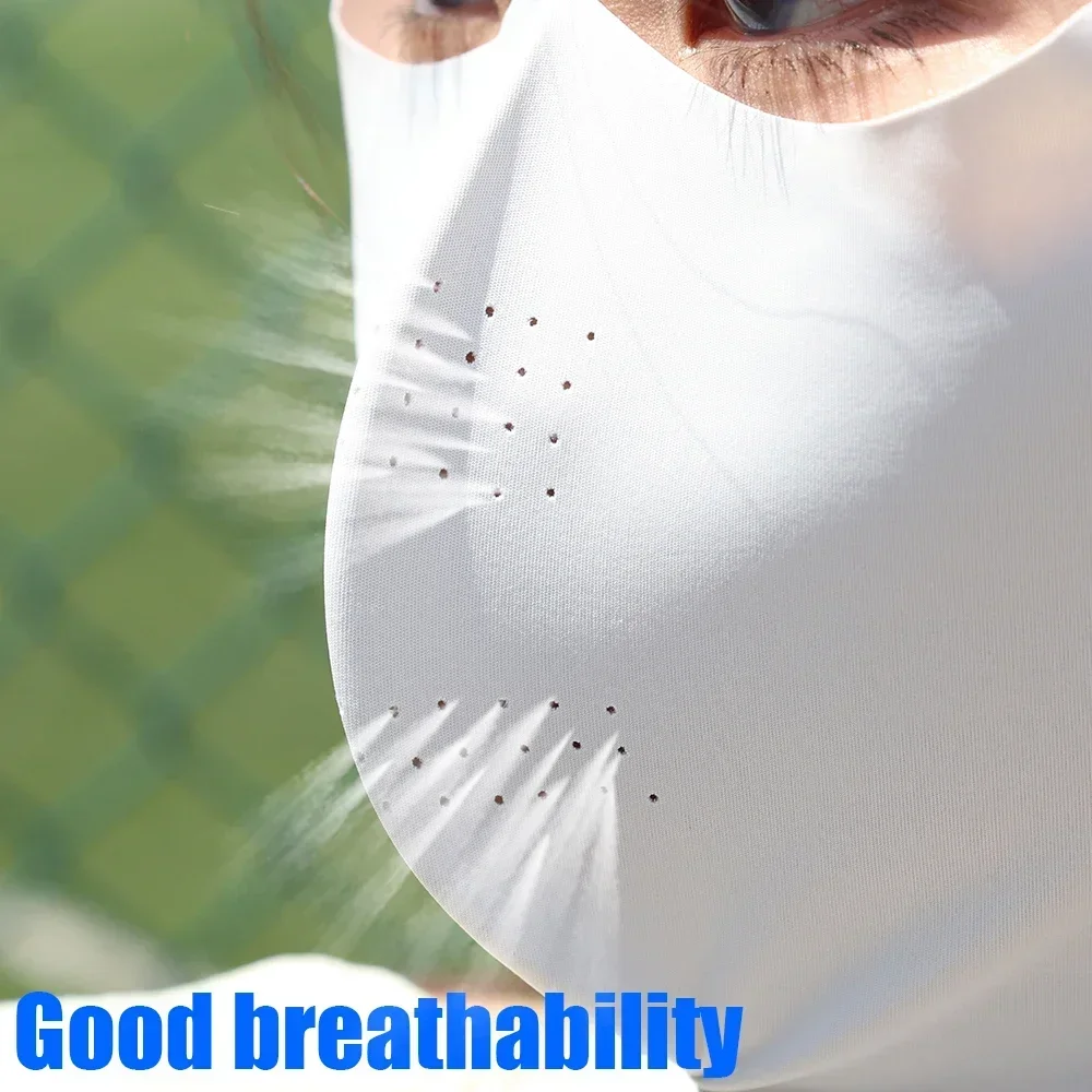 UV Protection Ice Silk Face Mask Neck Scarf Outdoor Sport Running Scarf Thin Breathable Neck Gaiter Dustproof Men Women Mask