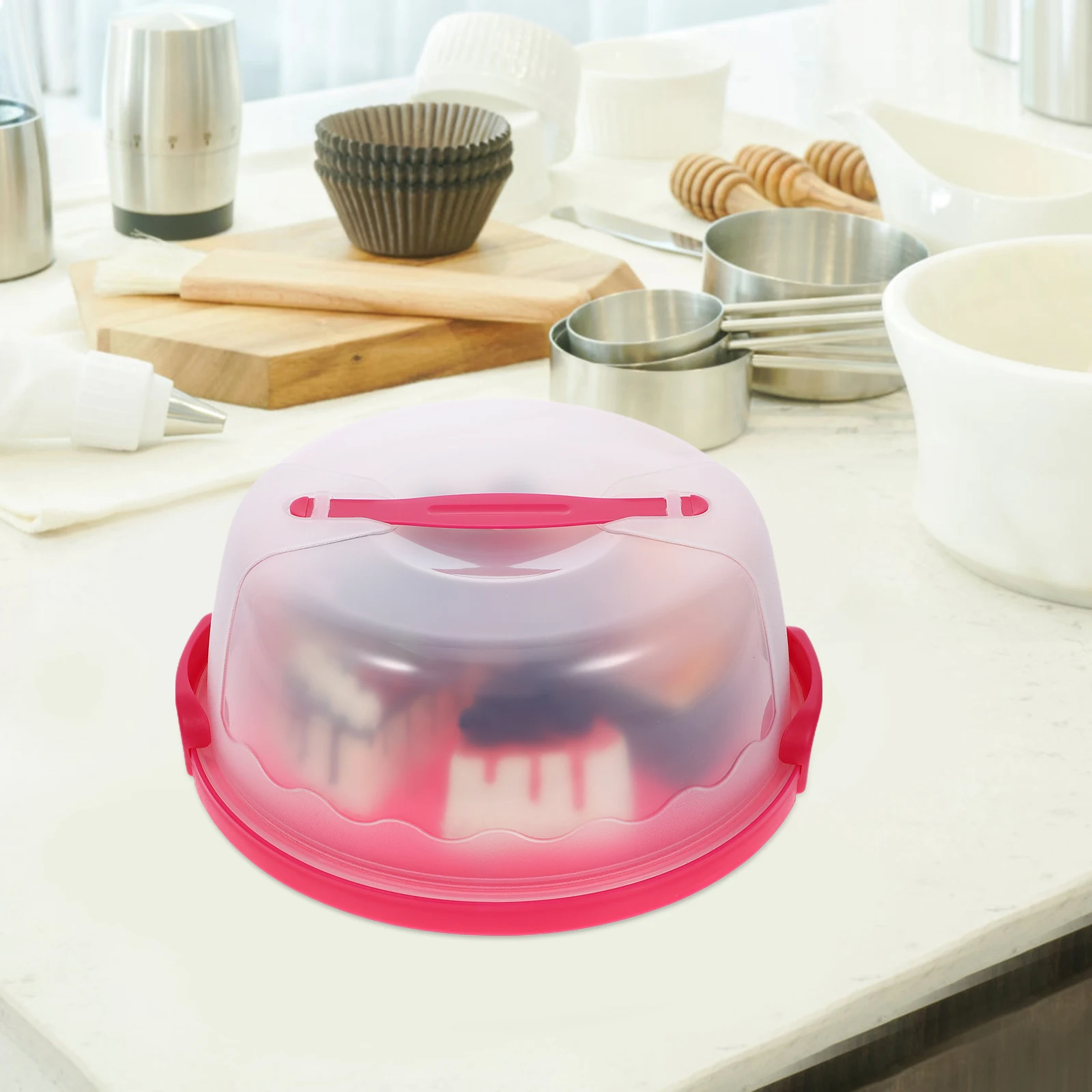 

6 Inch to 8 Inch Cake Preservation Box Reusable PP Material Cake Carrier Containers Sealed Storage Mold Travel Round