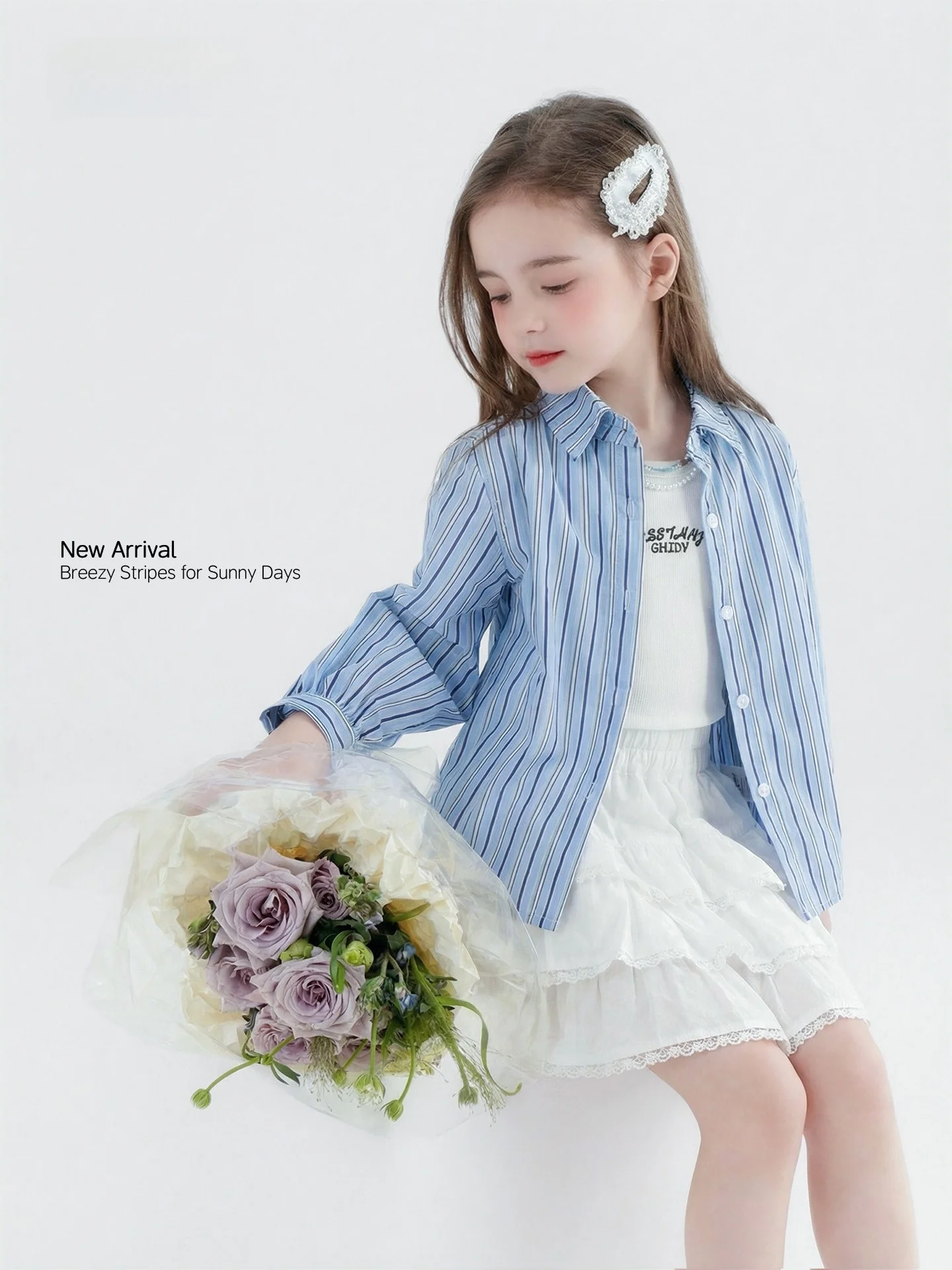 tutu-little-elephant-children's-striped-irt-long-sve-turn-down-collar-girls'-outerwear-casual-sle-cotton-blend
