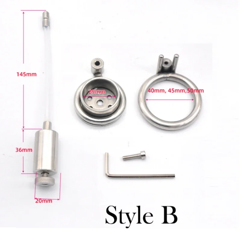 Male Small Metal Negative Pressure Chastity Cage Penis Chastity Device Removable with Silicone Catheter Erotic Sex Toys 18 정조대