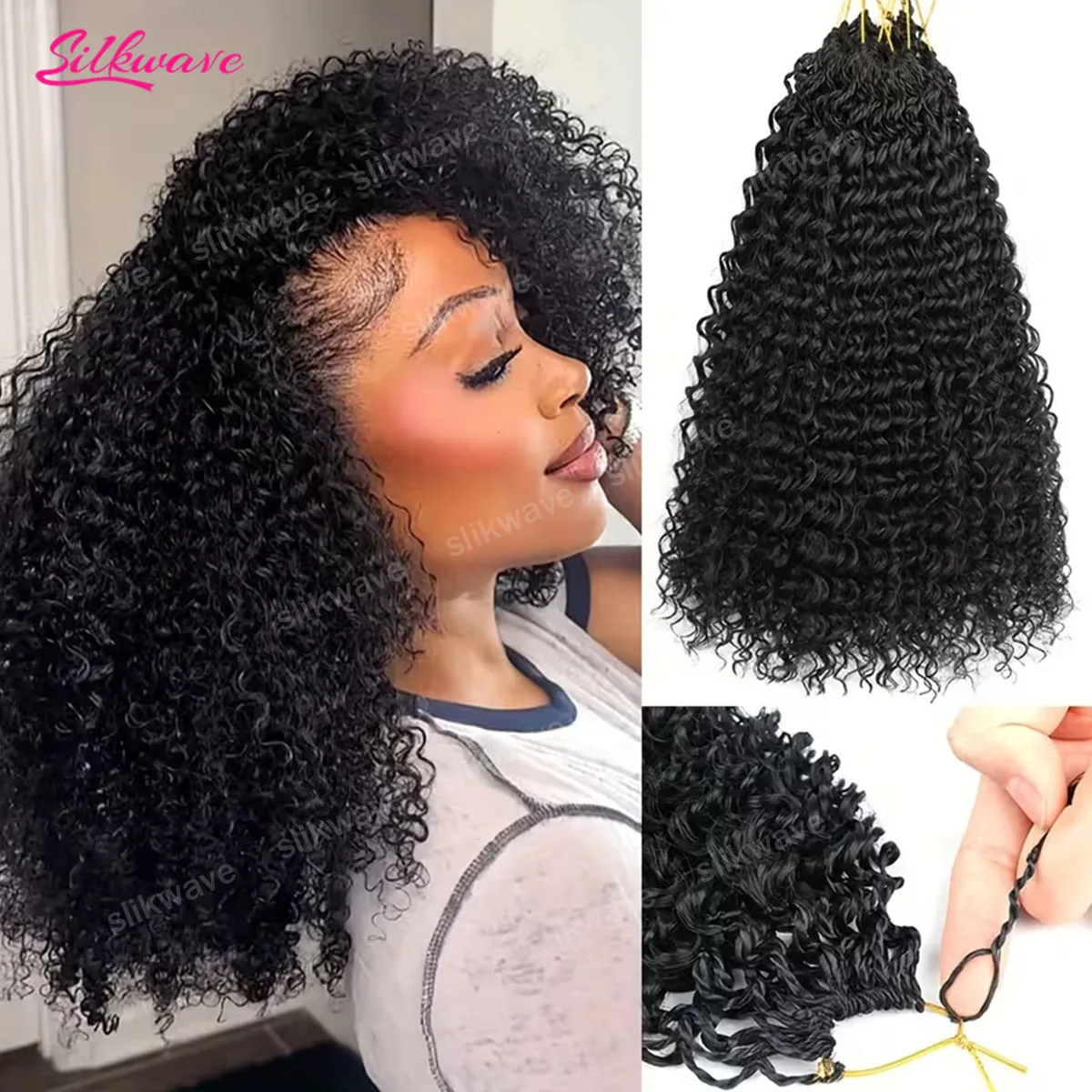 

Натуральные волосы для плетения косичек 12A, в стиле бохо, для бесшовного плетения, глубокая волна, объемные пряди для наращивания волос для женщин