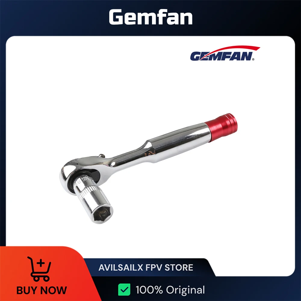 

Gemfan 1/4 "отвертка с храповым механизмом, торцевой ключ 8 мм для FPV дронов, инструмент для разгрузки пропеллера