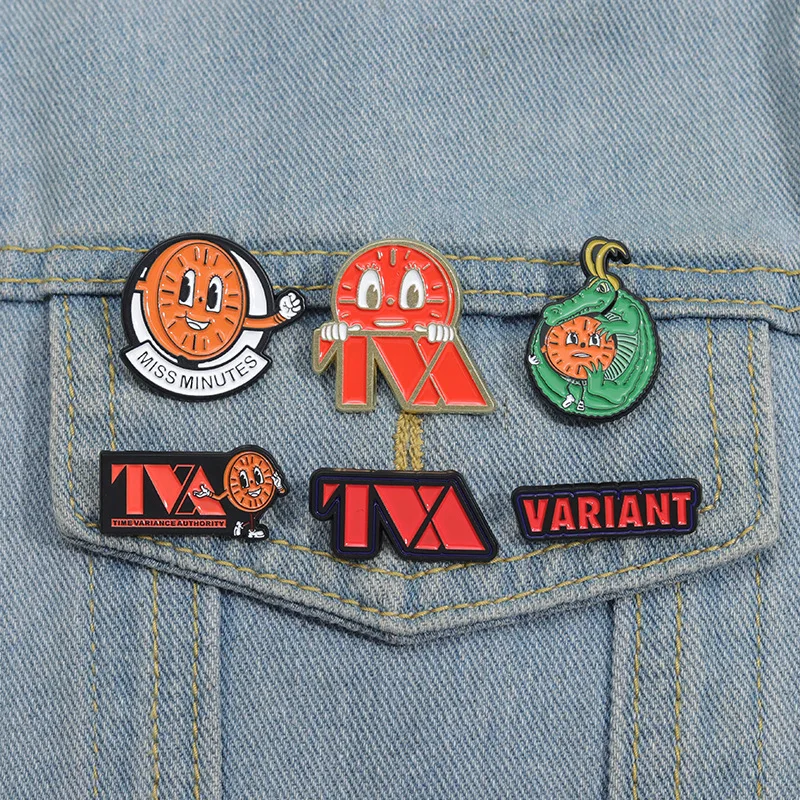 Miss Minutes Enamel Pins Movie Badge Brooch Backpack Jackrt Lapel Pin Costume Cartoon Accessories Jewelry Gifts for Fans Friends