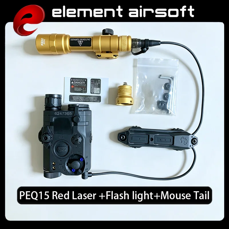 

PEQ15 Red Laser Sight Dual Control Rat Tail Switch Compatible with M600B Multi-Color Tactical Flashlight PEQ15 Laser Pointer