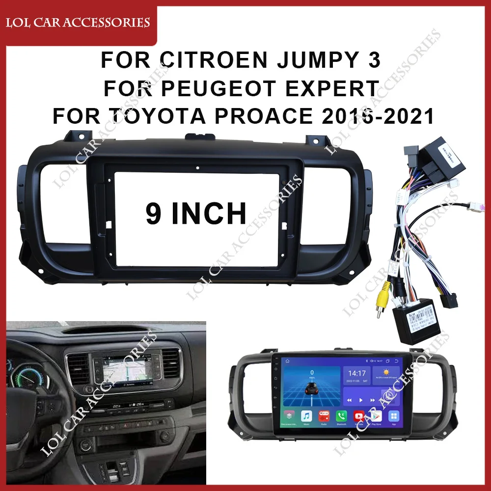 9 Inch For Citroen Jumpy 3 / Peugeot Expert / Toyota Proace 2016 Car Radio Android Stereo MP5 Player 2Din Head Unit Fascia Frame