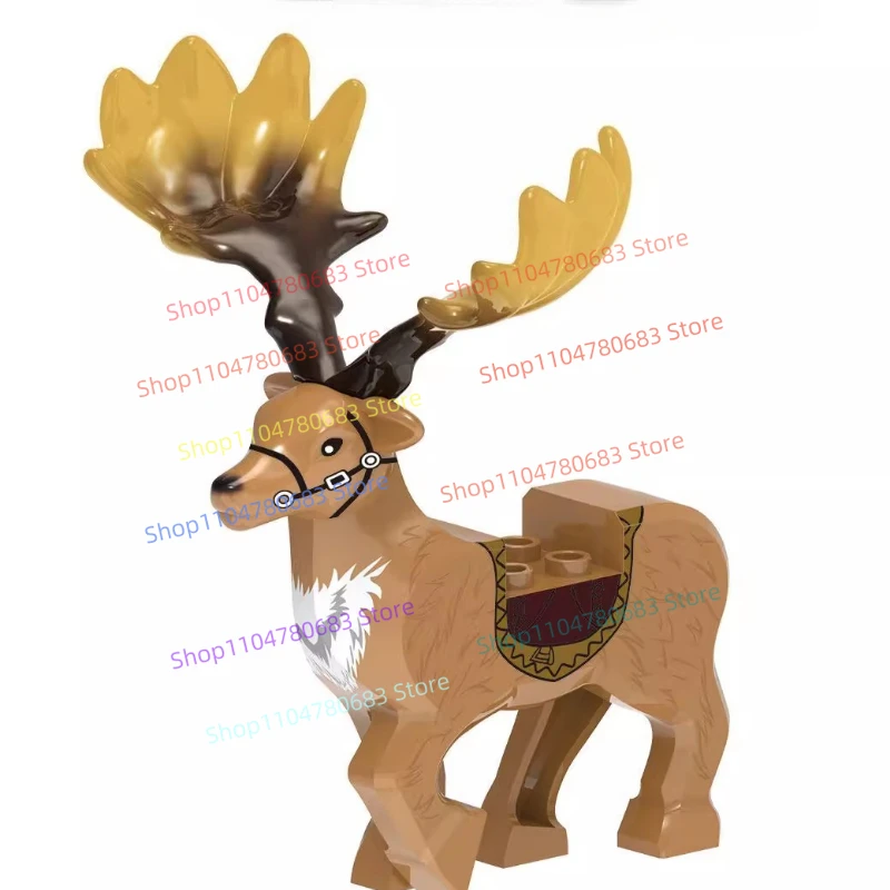 

MOC Новые строительные блоки, куклы, мини-куклы, крепления для животных с оленями, игрушки, подарки и коллекционные украшения