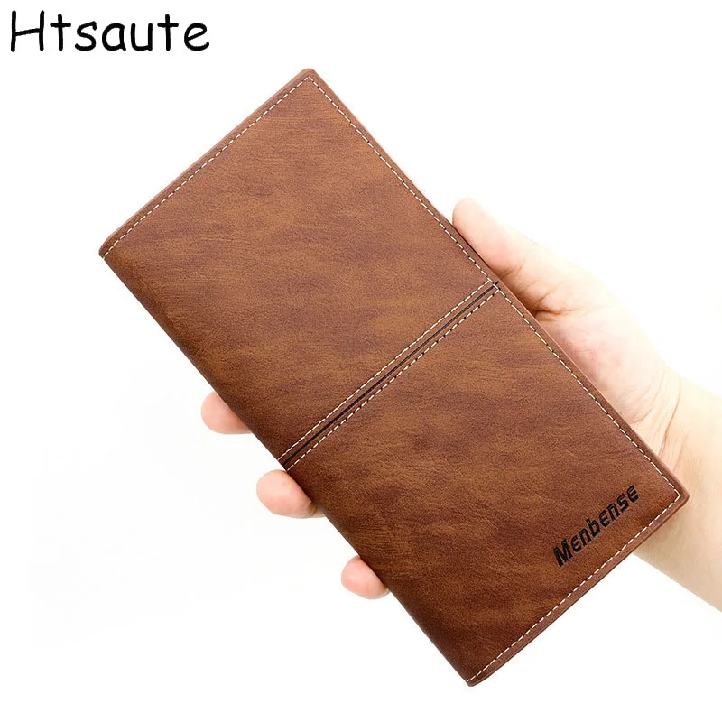 

Men Wallet Vintage PU Leather Frosted Long Wallets Coin Pocket Billetera Hombre Man Purse Male ID Card Holder Money Bag