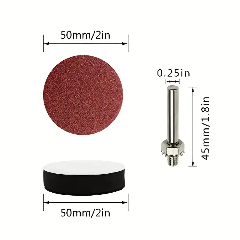 50/100/150Pcs 2 Inch Drill Sanding Pad Set 1/4 Inch Shank Mixed Grit 80-3000 Sandpaper Discs