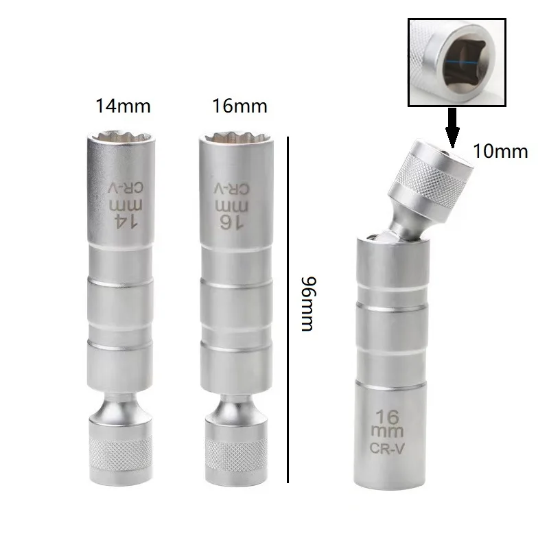 Spark Plug Socket Wrench Adapter 14mm 16mm Install Replace Repair Kit Swivel Torque Magnetic Remove Removal Gap Tool Car AUTO