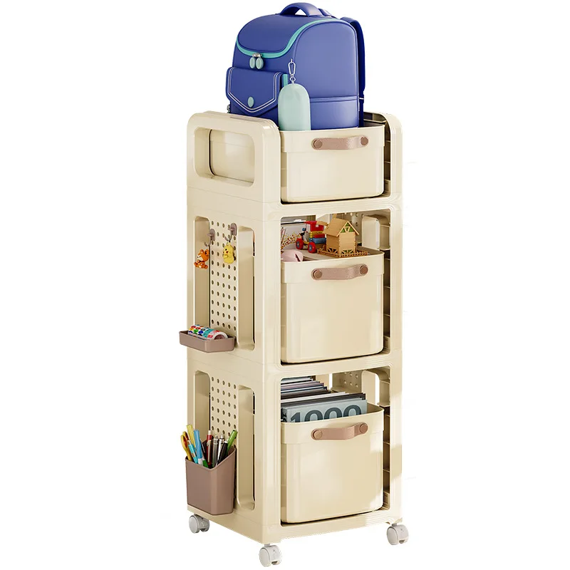 

Movable trolley, book storage rack, household storage artifact, put under the table snack cabinet