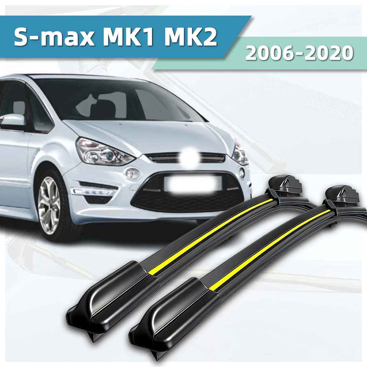 

Подходит для Ford S-max MK1 MK2 (2006-2020) — всепогодные, высококачественные и долговечные двунаправленные дворники для лобового стекла автомобиля.