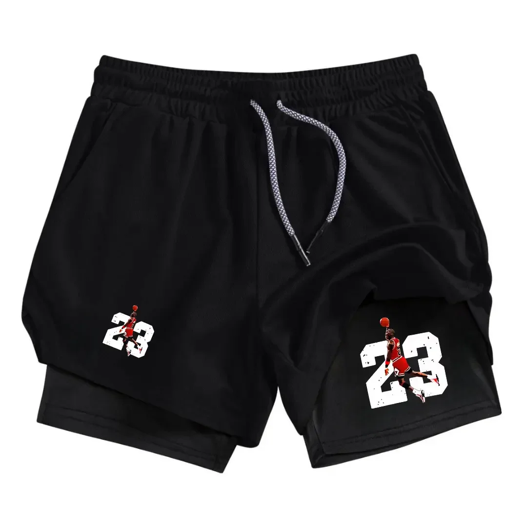 

2 in 1 Running Shorts Men Workout Lonsdale Compression Shorts with Phone Pocket Towel Loop Summer Sport Athletic Activewear