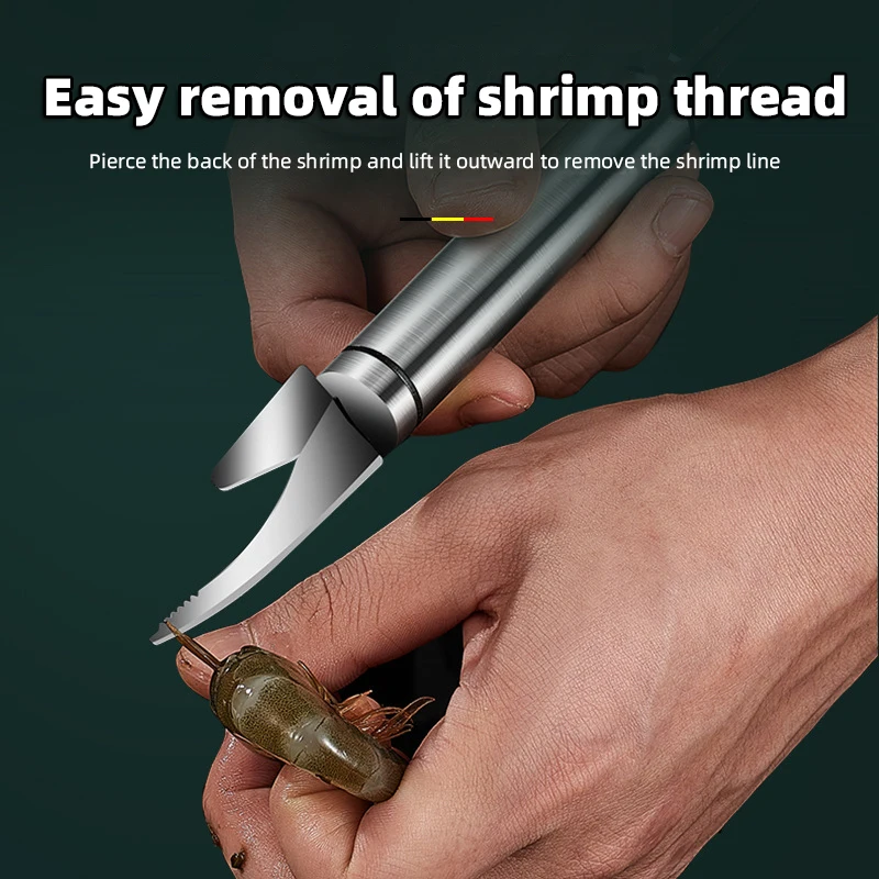 

6 In 1 Multifunctional Fast Shrimp Peeler Stainless Steel Shrimp Line Cutting Scraping Digging Fish Scales Knife Kitchen Tools