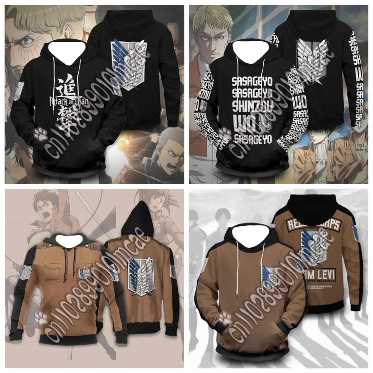 

25/26 NEW Attack Titan Survey Corps Cosplay Eren Yeager Novel Comfort Hoodie Pullover High Street Sweatshirt Unisex