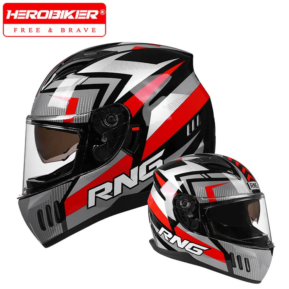 

Full Face Helmet Dual Lens Motorcycle Helmets Moto Seguridad Safety New Retro Motorcross Flick Up Downhill Fashion For Men Women