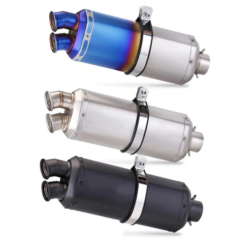 

Slip - On Universal 51MM Double Hole Escape Motorcycle Exhaust Pipe Factory Direct Selling High - Efficiency