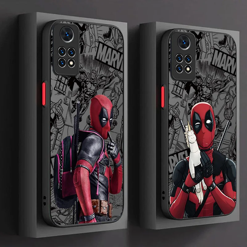 Marvel Deadpool Matte Hard Case For Xiaomi Redmi Note 13 12 11 Pro Plus 4G 5G 12S 11S 10 10S 9 9S 8 13C 12C 10C Shockproof Cover