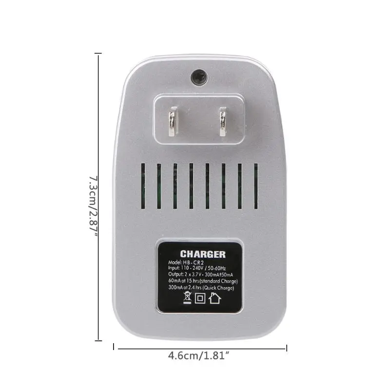 3V Wall Travel Home Wall Charger For CR2 Lithium Rechargeable Battery US Plug