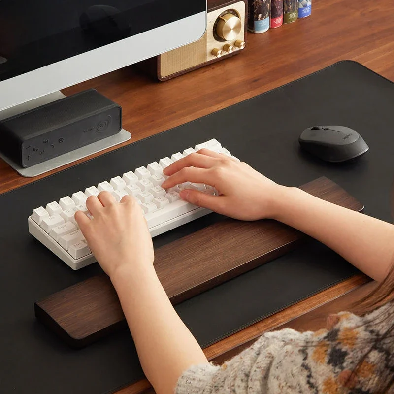 Zwart Walnoot Hout Palmsteun Aangepaste Massief Houten Mechanische Toetsenbord Accessoire Polssteun Pad Houten Spel Kantoor Palm Stree Ondersteuning