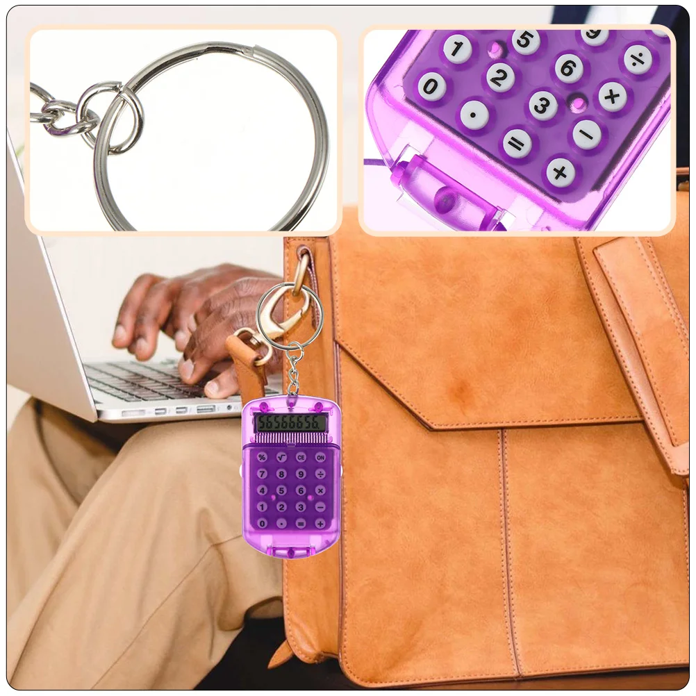 

4 Pcs Mini Calculator Small Pocket Size Calculators Cute Keychain Portable Basic
