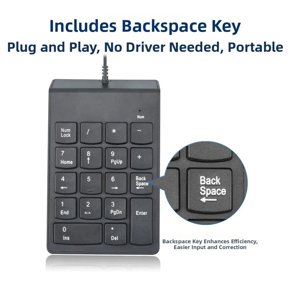 

Efficient Mini Wired Numeric Keypad Ergonomic Universal USB Digital Keyboard Compact Waterproof Notebook Keyboard Cashier Use