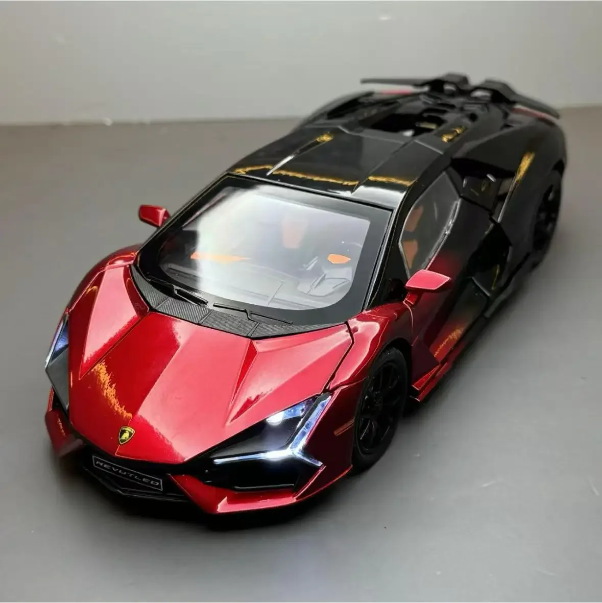 

1:24 Lambor Revuelto Miniature Alloy Diecast Car Models Toys Supercar 4 Doors Opened Vehicles Toddler Kids Gifts