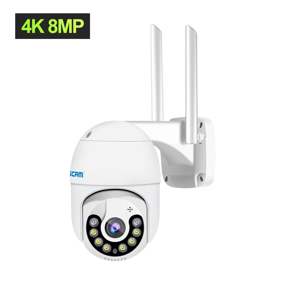 

ESCAM QF800 8MP Pan/Tilt AI Humanoid Detection Auto Tracking Cloud Storage Waterproof WiFi IP Camera Two Way Audio Night Vision