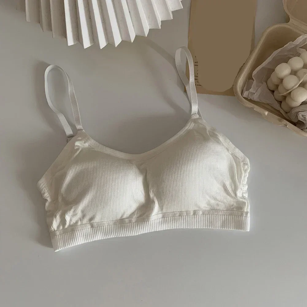 

Мягкий однотонный женский бюстгальтер нижнего белья с беспроводным дизайном и тонкой фиксированной подушечкой на грудь, подходящий для различных случаев