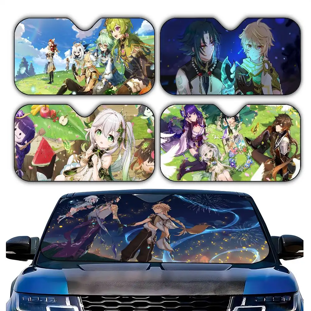 

Genshin Impact автомобильный солнцезащитный козырек легкое лобовое стекло универсальный складной солнцезащитный козырек