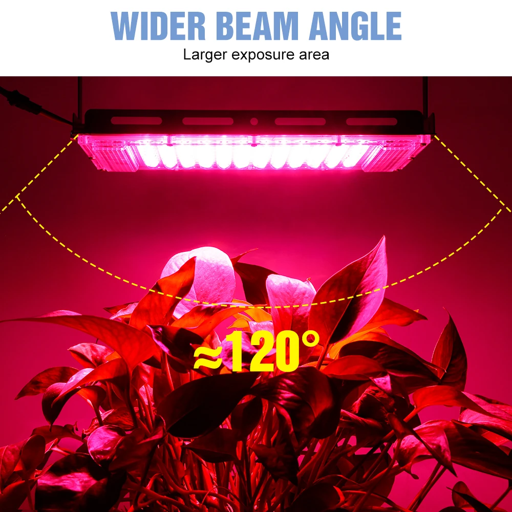 Luz LED de espectro completo para cultivo de plantas de interior, reflector hidropónico con soporte para tienda de invernadero, 100W