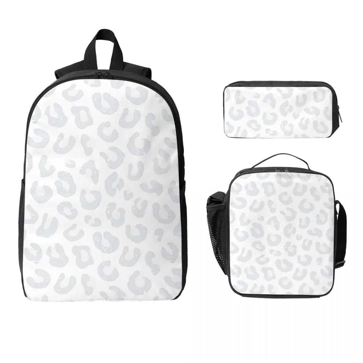 

Leopard Print Backpack Student Boys Girls BookBag School Bag Computer Shoulder Bags 3ps Insulated Lunch Bag Pencil Case