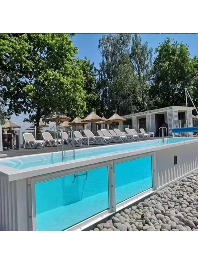 Luxury Steel Structure Container Swimming Pool High Temperature Resistant Prefab Ground Pool