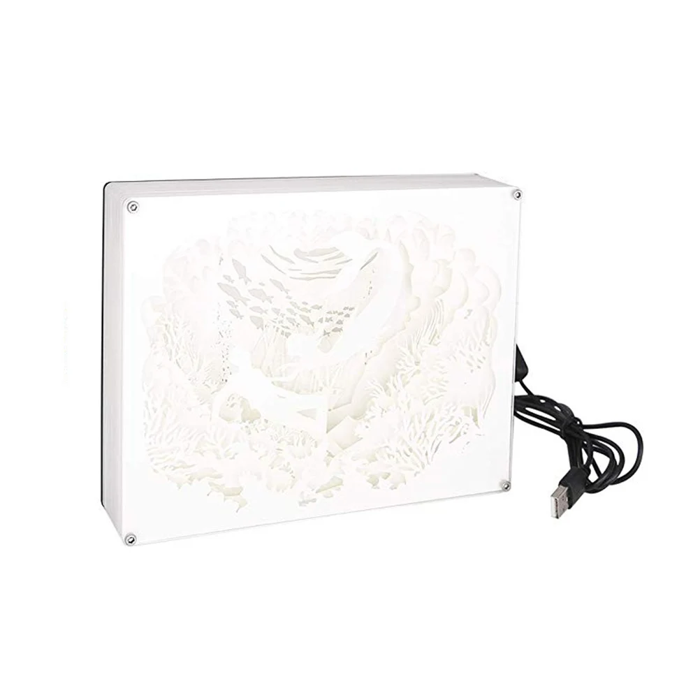 

3D Paper Cut LED Light Lamp Creative Decorative Night Light for Bedroom Living Room Party Valentine Gifts Trendy Baby