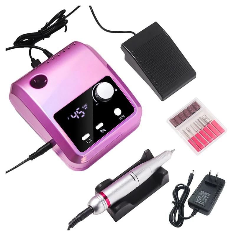 

Electric Nail Drill Machine 45000 RPM Electric File HD Display Metal Manicure Pen Professional Nail Lathe Sander