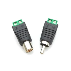 2PCS RCA Male Plug & RCA Female Jack Terminal Block Adapter RCA AV Terminal Audio Video CCTV Camera Speaker Wire Cable Connector