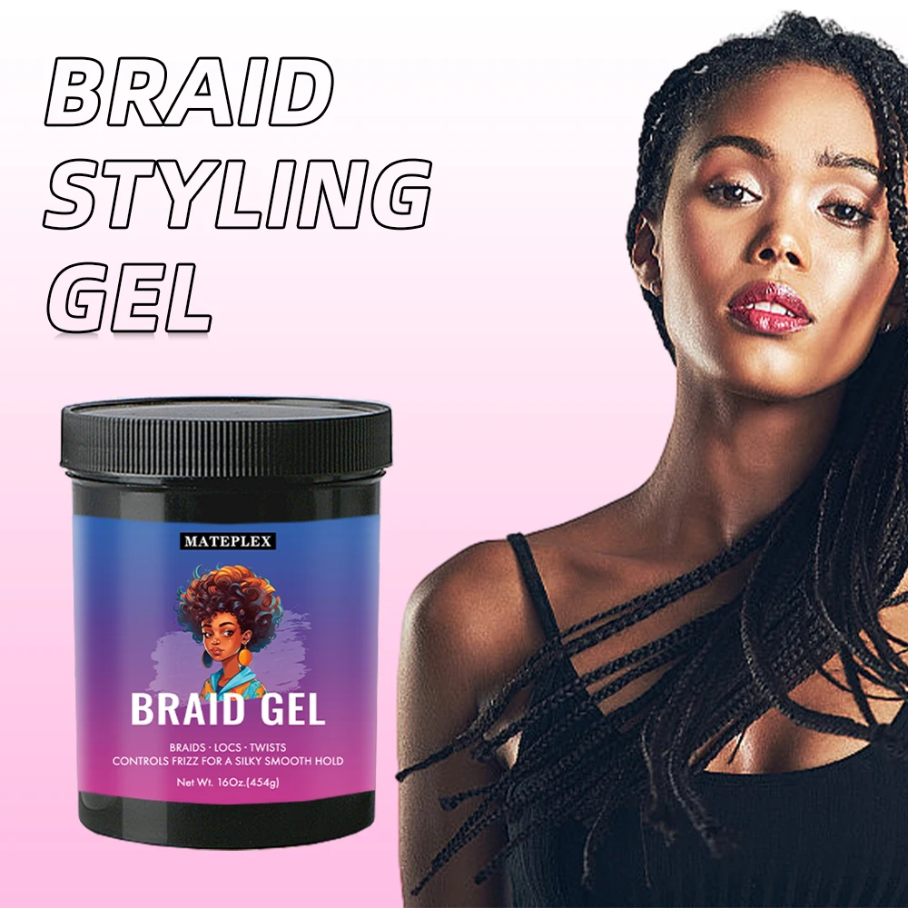 African Black Castor Extra Hold Braid, Loc, Braid Gel, Tames Frizz & Edges, No Parabens, Sulfates, Mineral Oil or Petrolatum