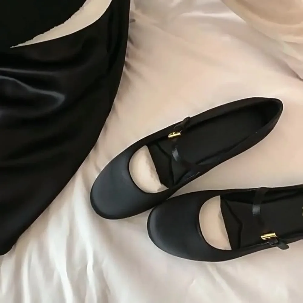 Nuevas bailarinas de cuero genuino para mujer Primavera Verano 2026, zapatos clásicos Mary Jane con hebilla de una sola tira, estilo Balletcore Preppy Chic, de cuero de herencia, con correa ajustable en el tobillo para mujer y niña, ideales para oficina, trabajo y tareas diarias.