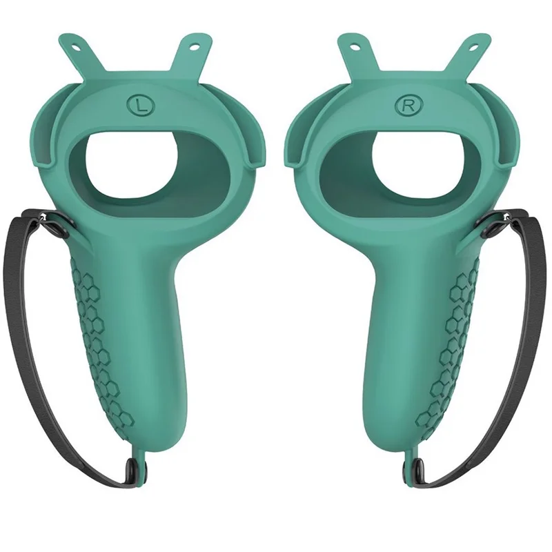 حافظة واقية موثوقة لـ Meta Oculus Quest2 من السيليكون مكونة من 5 قطع ملحقات VR غير قابلة للانزلاق ومضادة للسقوط، أخضر