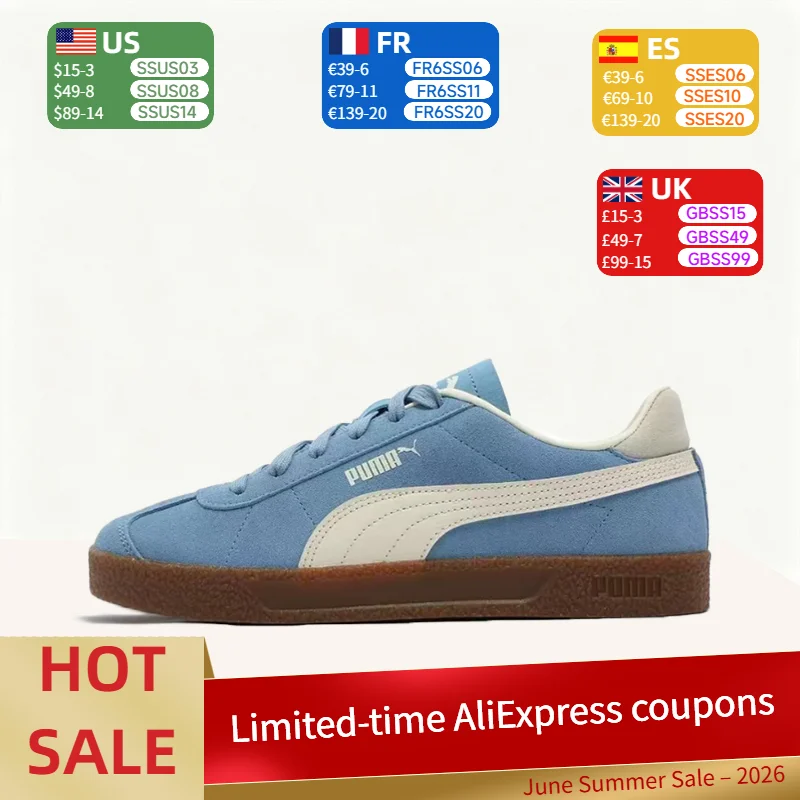 

Puma Club NL T2 Comfortable, Low-Profile, Cushioned, Durable, Lightweight, Low-Top Sneakers (Unisex) in Blue and White 401514-07