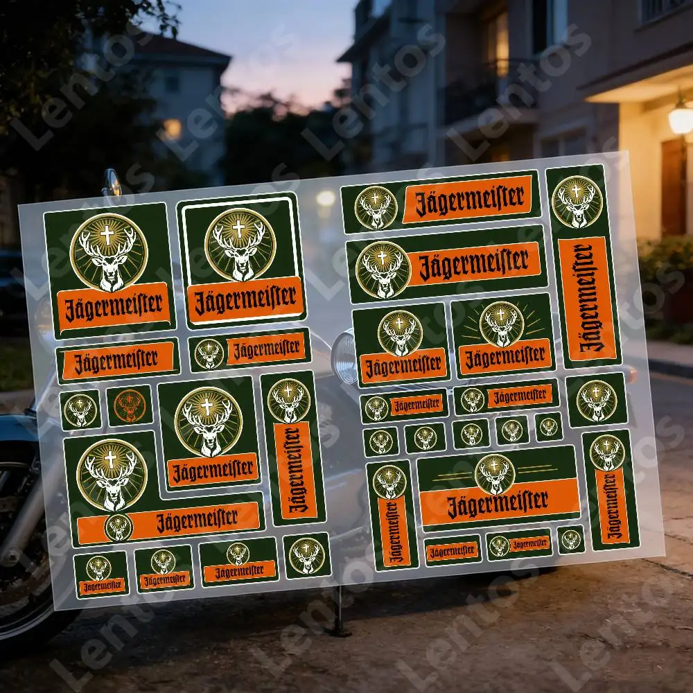 J-jager-meis-ter Reflective Motorcycle Stickers, 3M Safety Warning At Night In The Dark Scooter Helmets