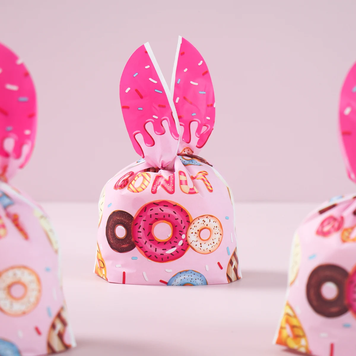 Donut Rabbit Gift Bags Candy Biscuit Packing Bag Donut Happy Birthday Party Decor Kids Birthday Party Supplies Favor Baby Shower