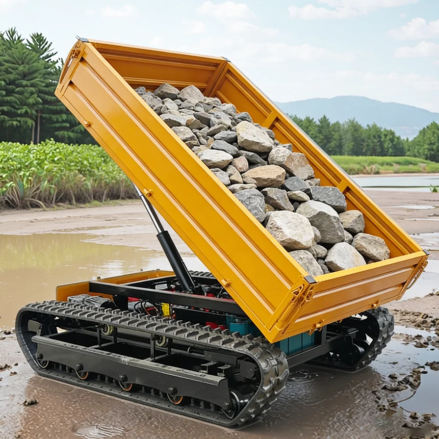 Electric All-Terrain Vehicles Vs Farm Dump Trailer Machinery Remote Control Electric All-Terrain Vehicles