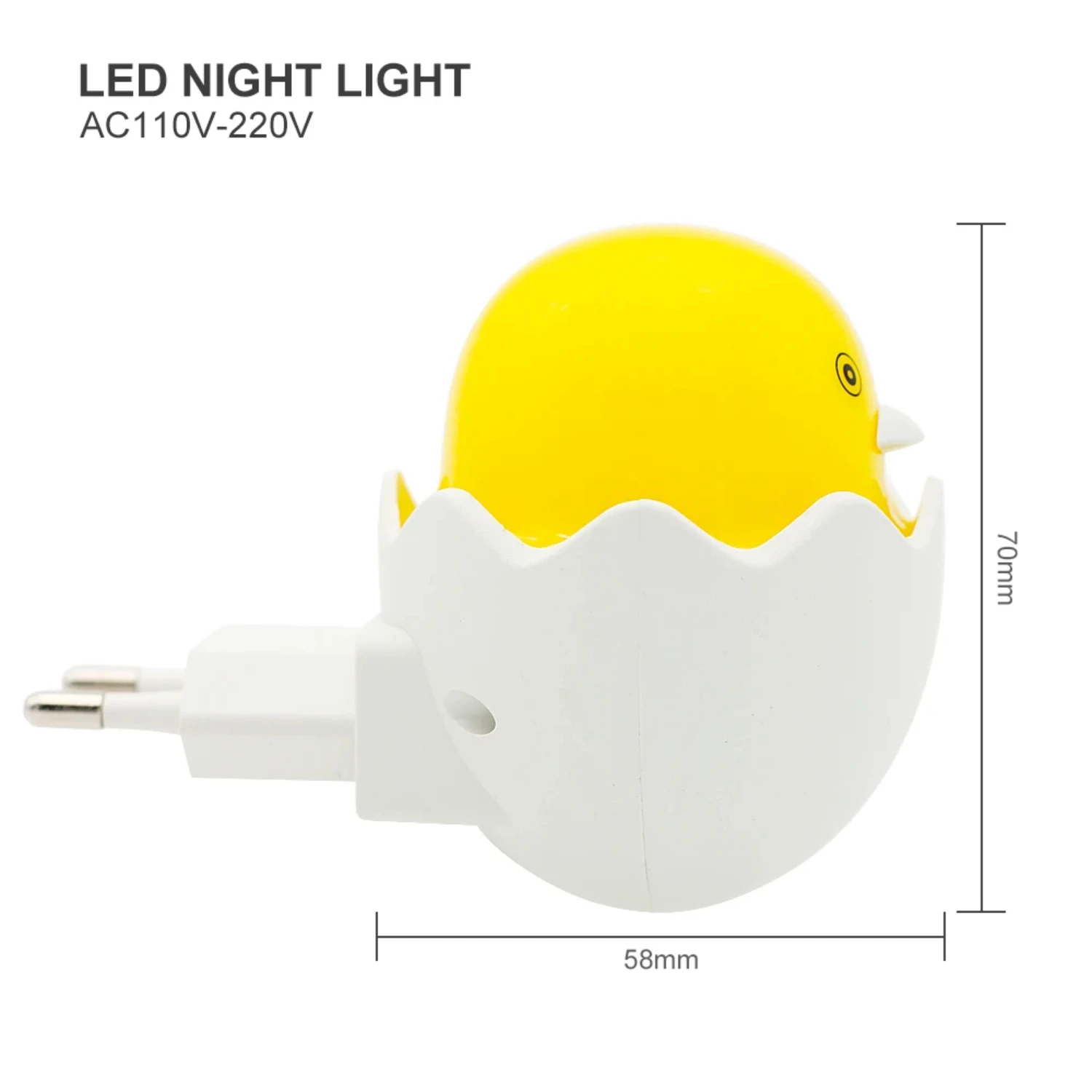 New Ideal Cozy Yellow LED Night Light with Remote Control Sensor for Bedroom, Baby and Children - Adjustable and Tranquil EU Plu