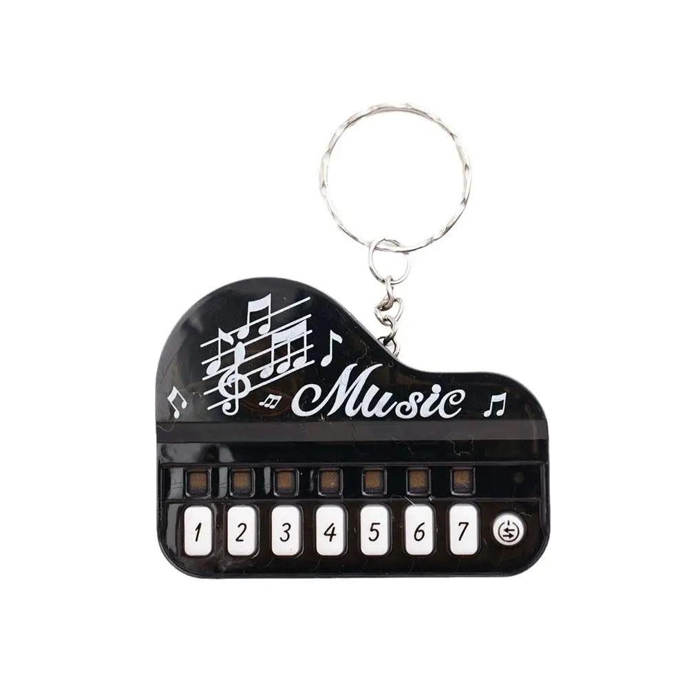 Mini Electronic Piano Keychain Alloy Musical Keyboards Luminous Music Key Metal Holder Pendant Jewelry Toys Chain Keyring G G0P1