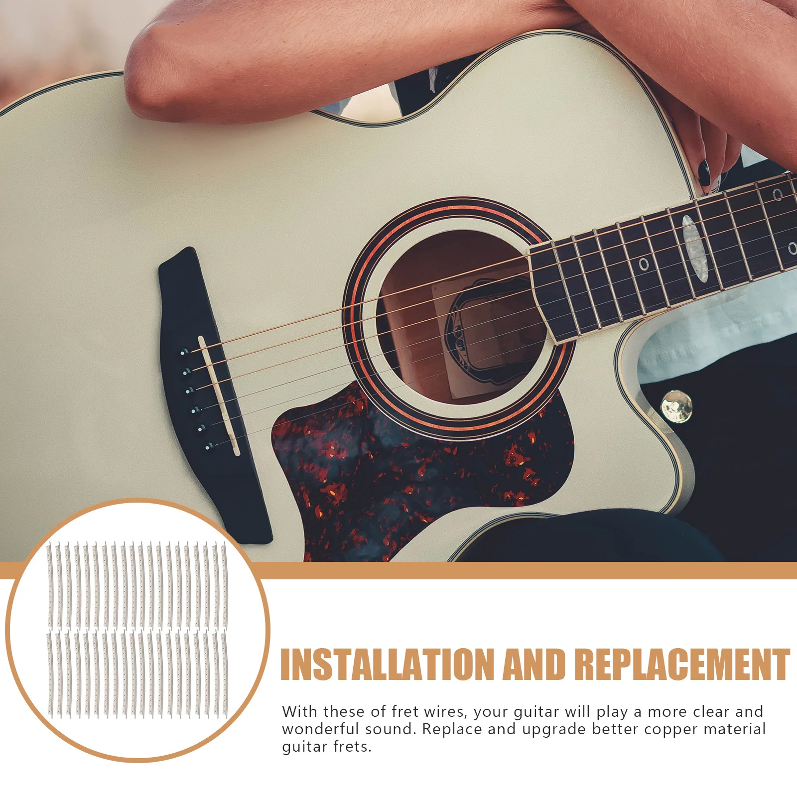 

40 Pcs Fingerboard Guitar Frets Electric Wire Cupronickel Building & Luthier Supplies