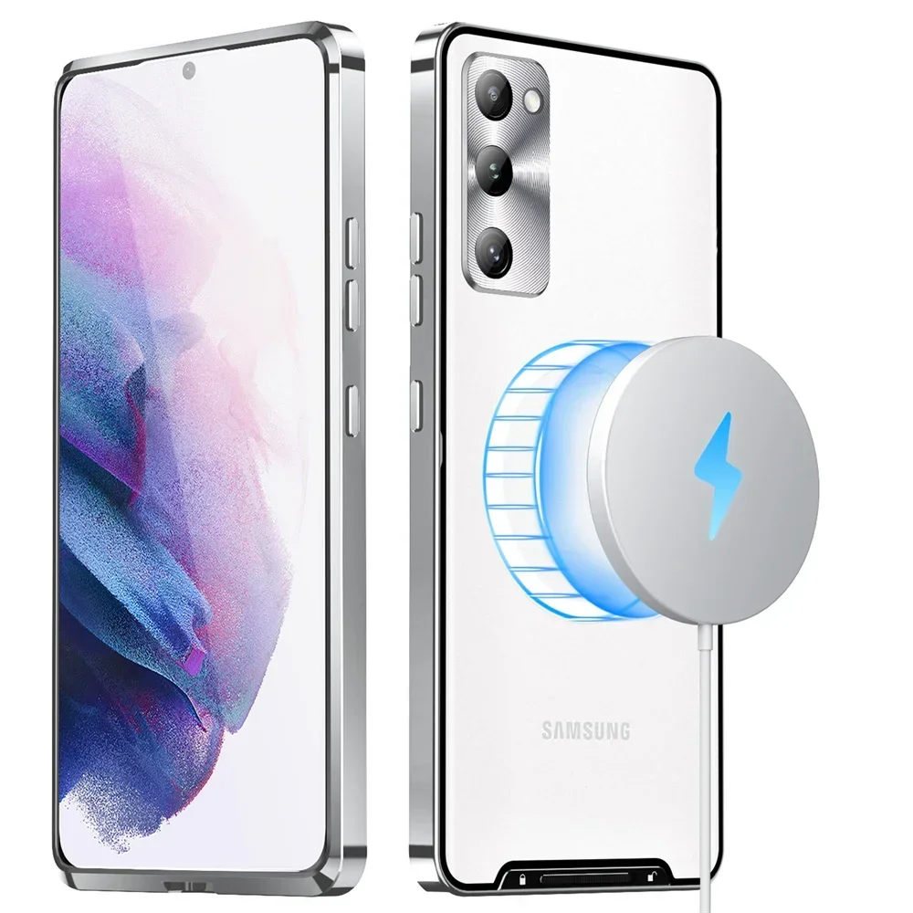 Shockproof Metal Armor Magsafe Case For Samsung Galaxy S22 S23 S24 S25 Ultra Note 10 Plus S20 S21 FE S23 Plus Note 20 Ultra Case