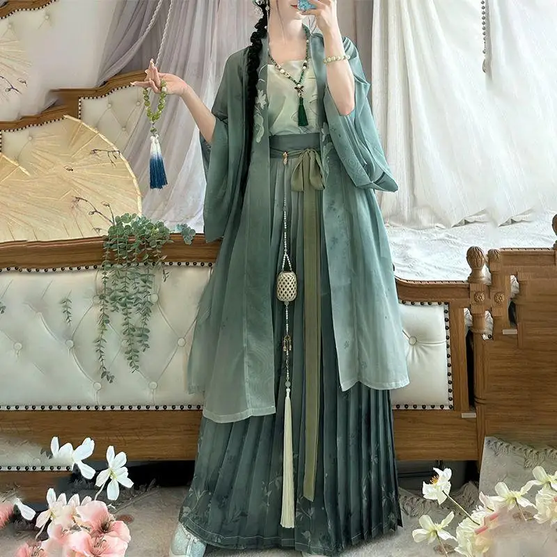 

Qingyu Dài Original Improved Long Dry Temple Song Dynas Hanfu Women's Clothing Daily Spring Summer Normal Wear