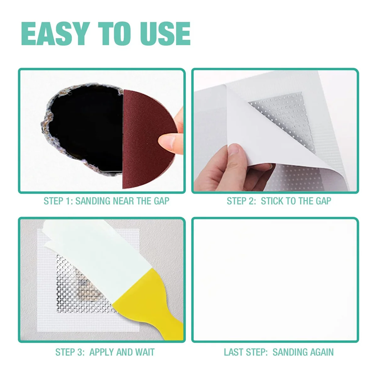 Agent de réparation mural sûr pour plâtre, plafond et feuille de roche, kit de réparation de cloisons sèches