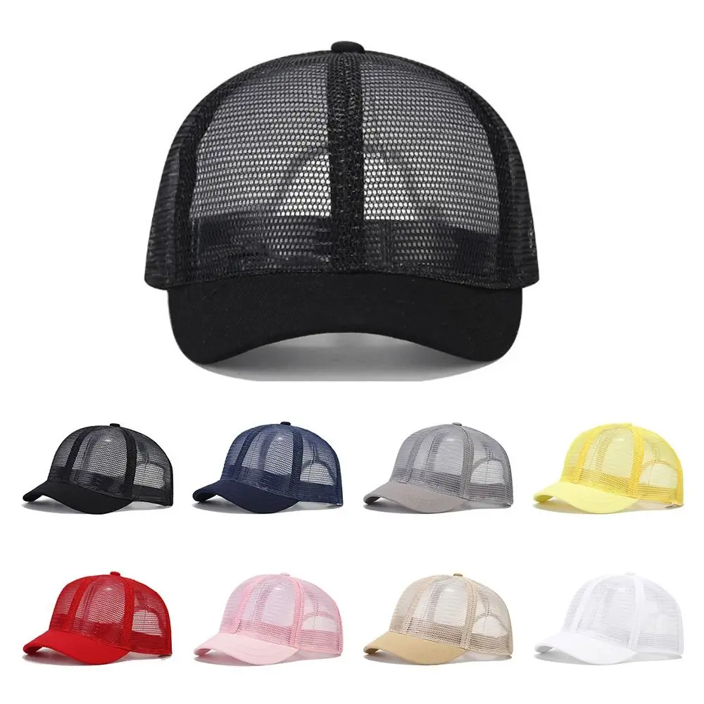 

Short Brim Baseball Cap Casual Quick Dry Full Mesh Peaked Cap Breathable Solid Color Sun Hat Women