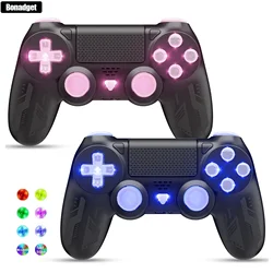 Per controller wireless PS4/Android/iOS con luce LED Turbo joystick per PC a doppia vibrazione con touchpad console di gioco Bluetooth